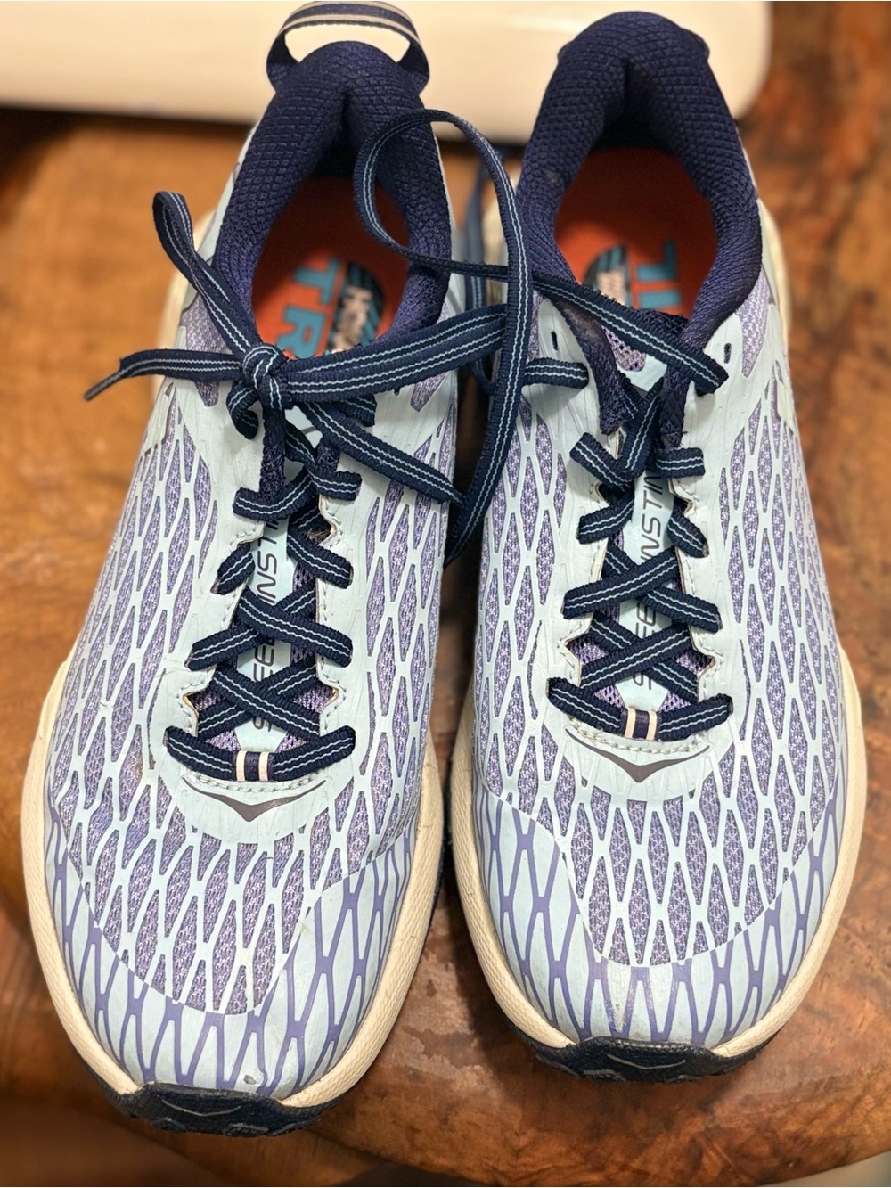 Hoka One One womens trail running sneakers - like new - size 8.5 Blue